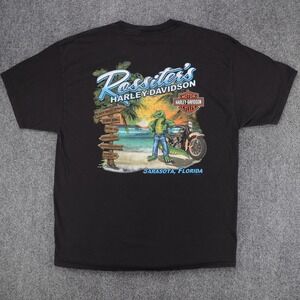 Harley-Davidson‎ Mens XL T-Shirt Black Rossiter Sarasota Florida Gator Motor Oil